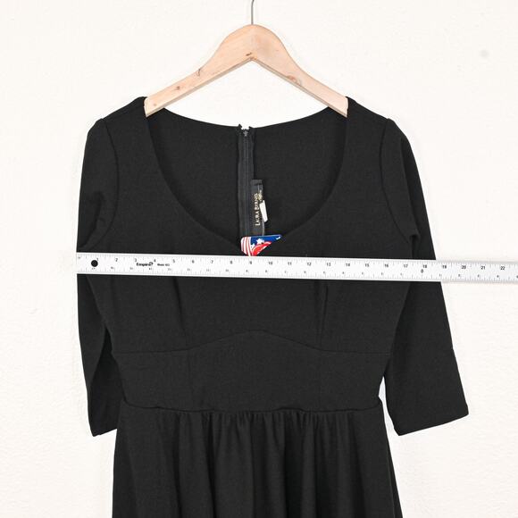 Laura Byrnes Women's Pinup Priscilla Swing Dress in Black Size Medium - Picture 11 of 14
